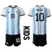 Maillot de foot Argentine Lionel Messi #10 Domicile vêtements enfant Monde 2022 Manches Courtes (+ pantalon court)